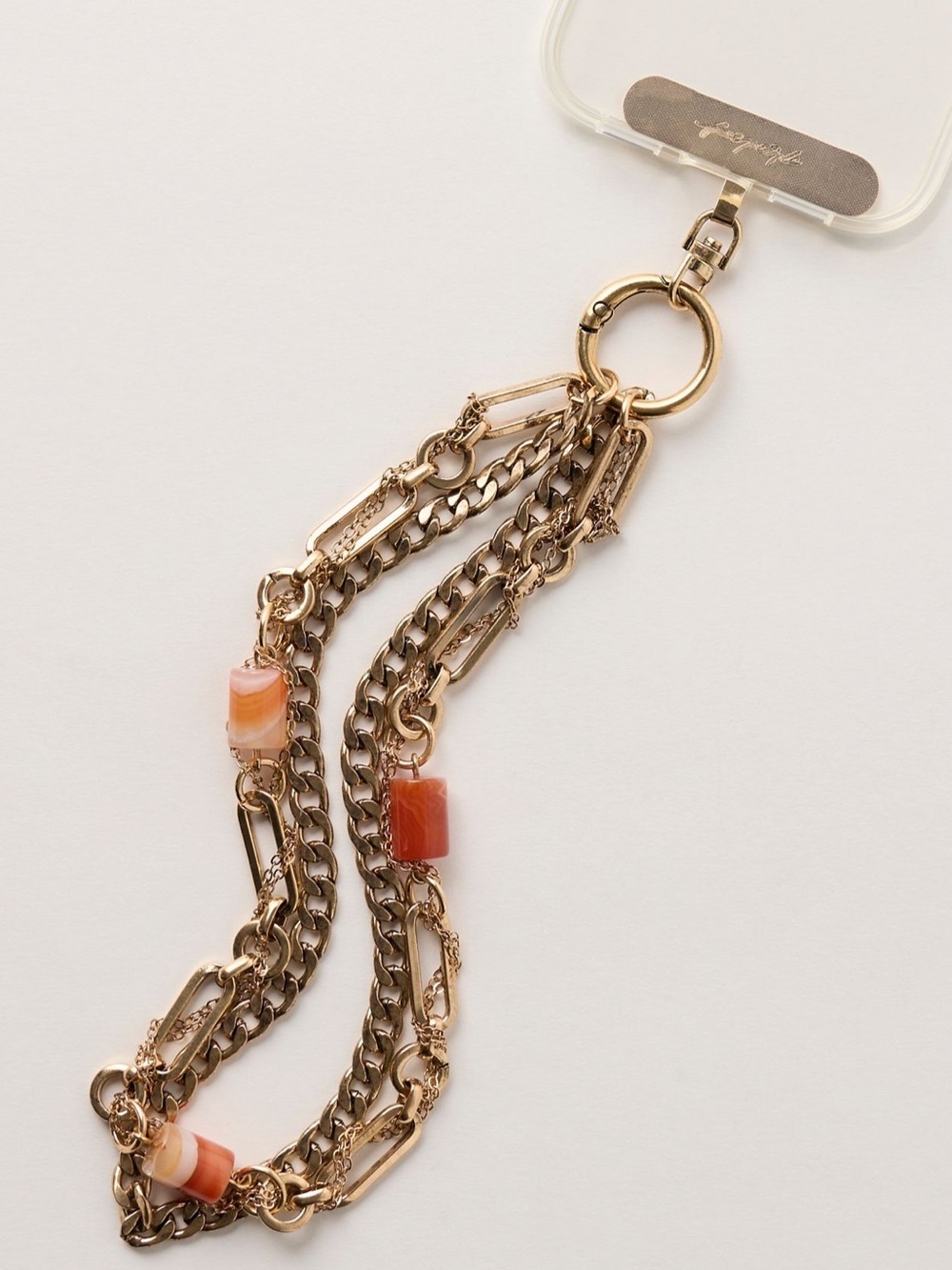 NWT Free People Layered Chain Phone Wristlet in Antique Gold